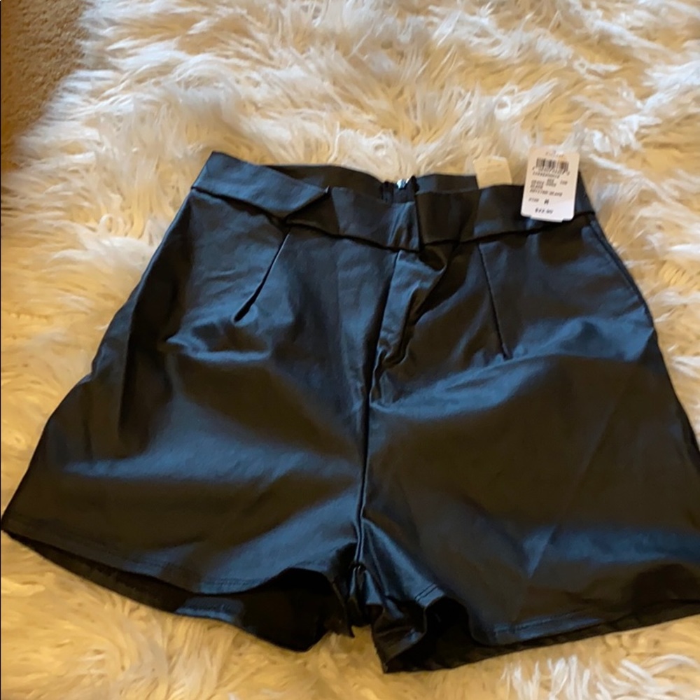 Leather shorts